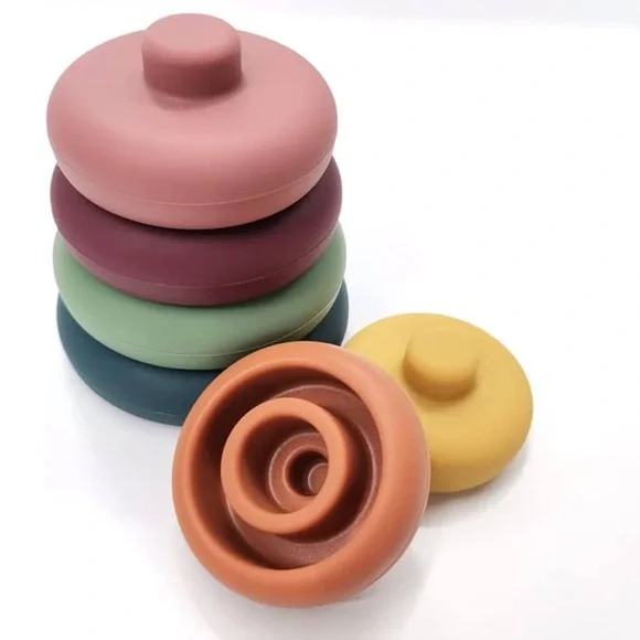 Catchy Silicone Ball and Multicolor Stacking Rings Set - Picture 8 of 14